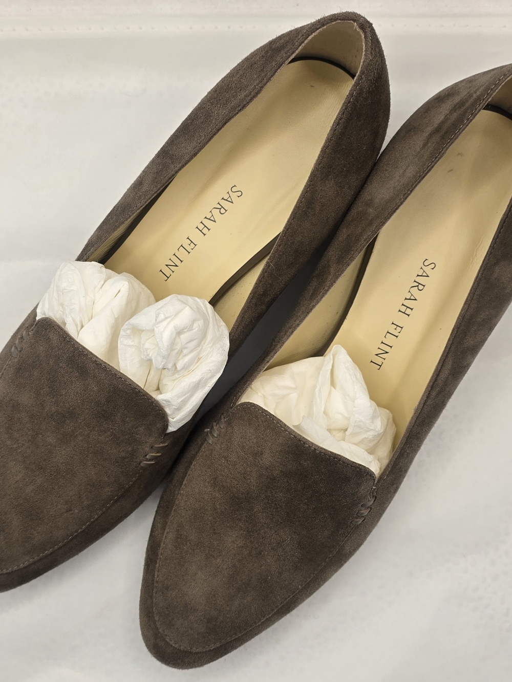 Sarah Flint Dark Brown Suede Pointed Loafers